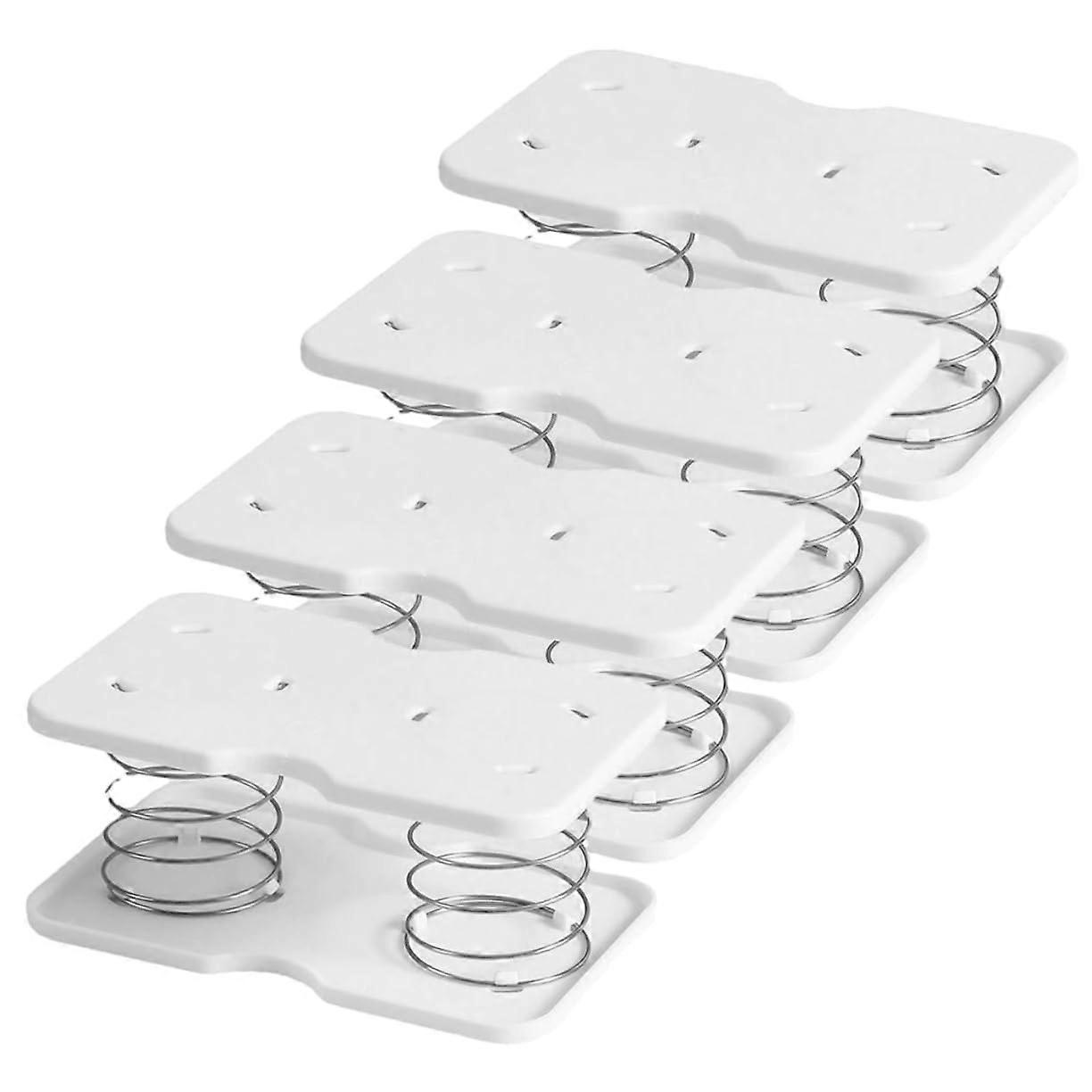Box of 4 Spring Paper Towel Holder Automatic Lifting for Indoor Dispenser White Steel Wire Ref: 7213