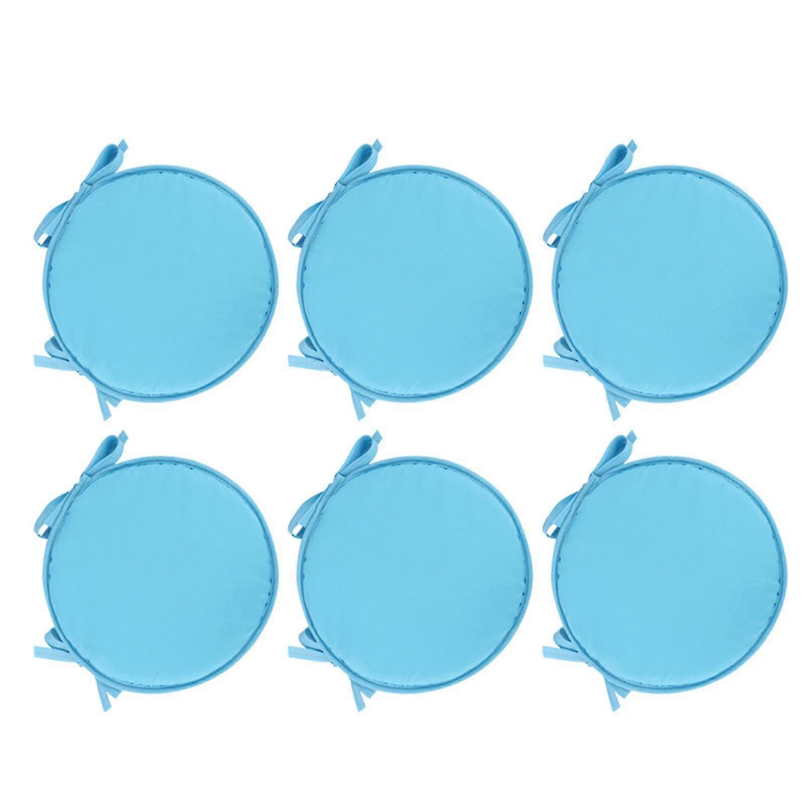 Thickened Round Seat Cushions for Indoor/Outdoor Chairs, Sky Blue, 2pcs