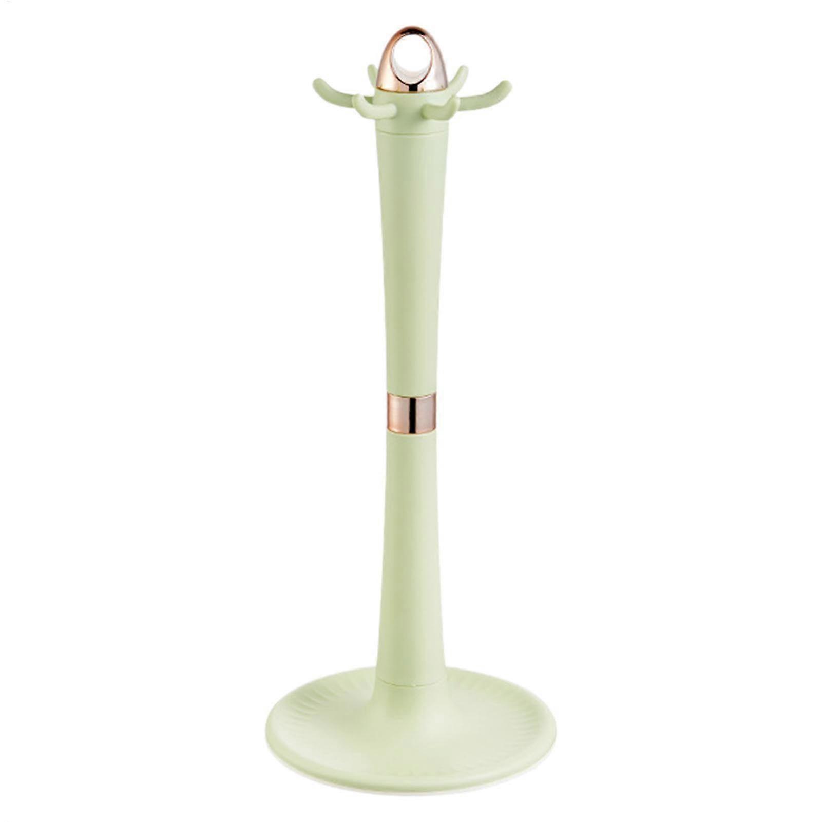 Kitchen Utensil Hanger, Rotating Organizer with 6 Hooks, NonSlip Storage for Spaghetti Server, Skimmer, Kitchen Utensils, Tool, Towel Light Green