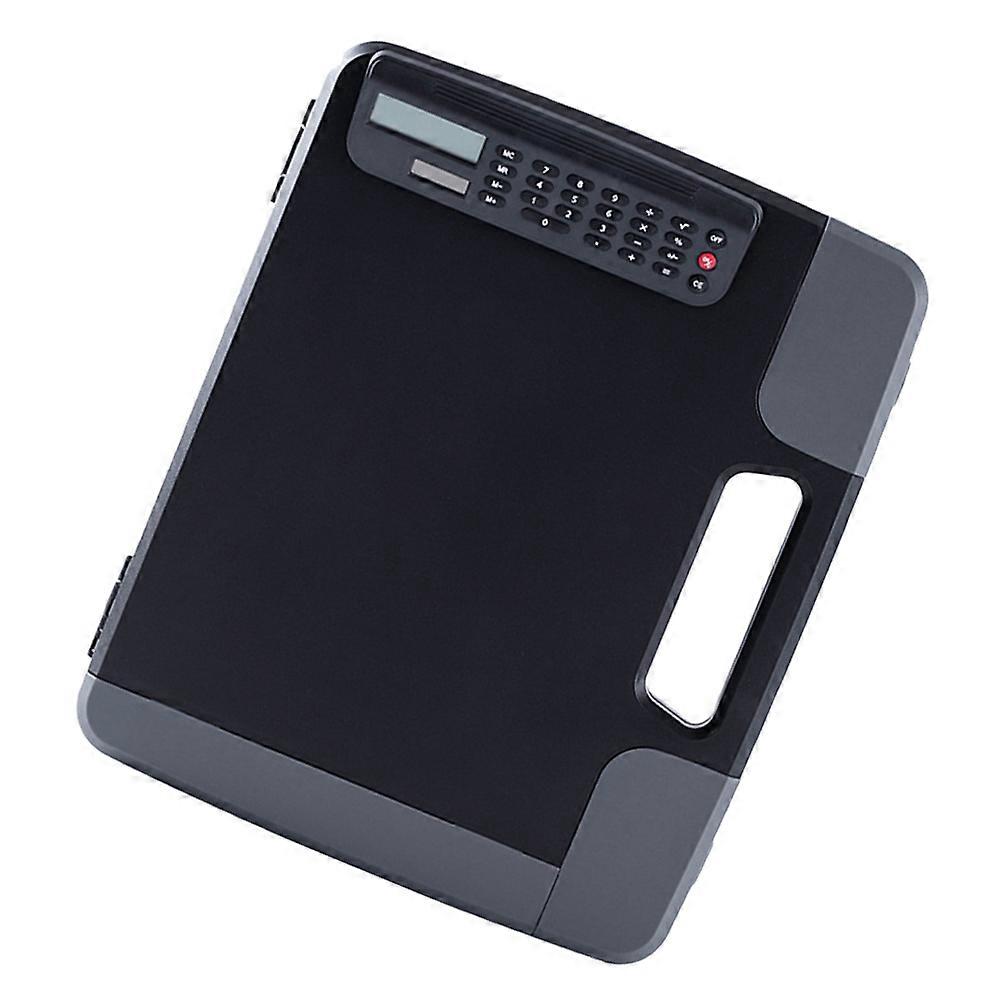 Calculator Storage Case A4 Files Box with Clipboard Writing Surface for Business Trips Black 36.60X30.70X6.70CM File Storage 1Pack