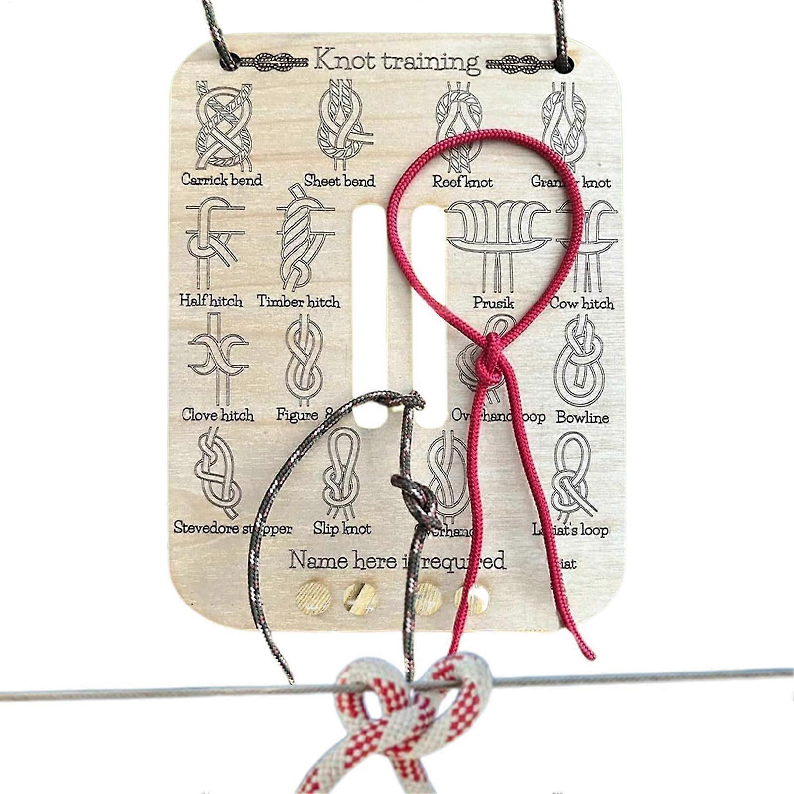 Learn Knot Training Board Kit - Portable Hands-On Knotenbinden Übungstafel for Outdoor Survival Skills, Climbing, and Fishing