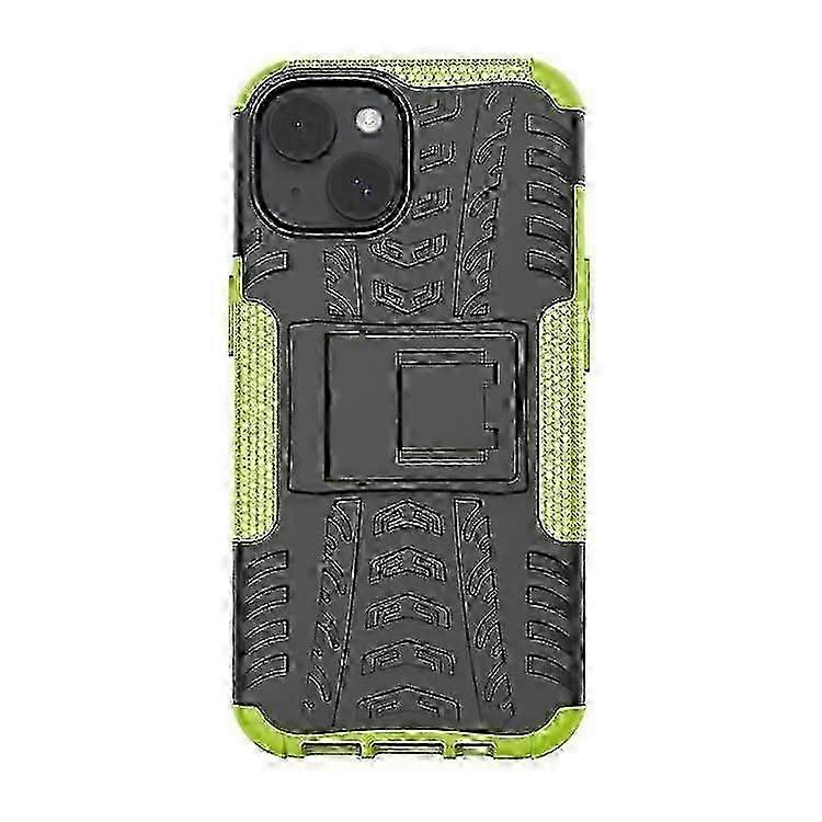 For iPhone 15 Tire Texture TPU + PC Mobile Phone Case with Holder