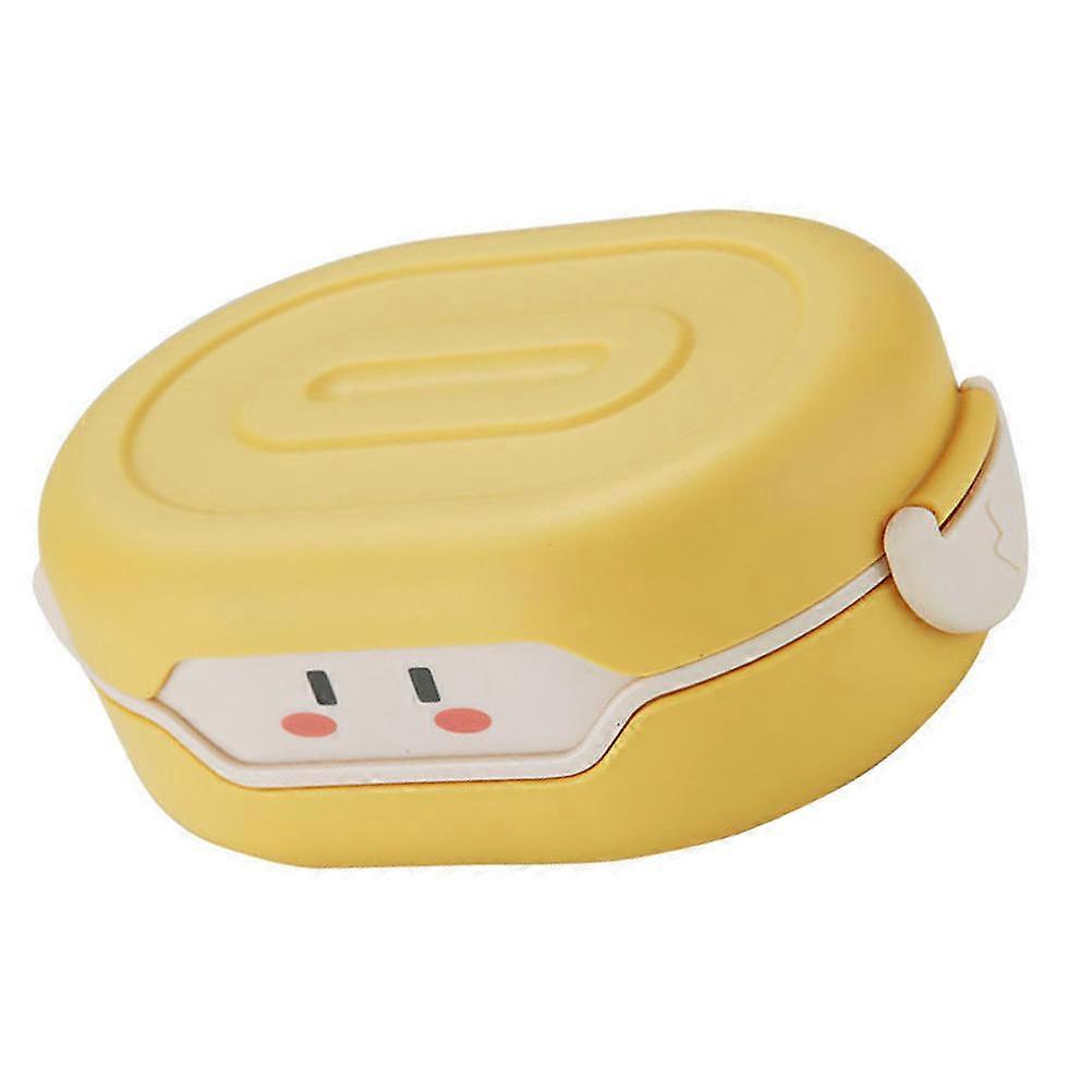 Compartment Food Containers Adorable Rectangular Portable Container For Office Workers Lunch Storage Box Yellow 1Pcs
