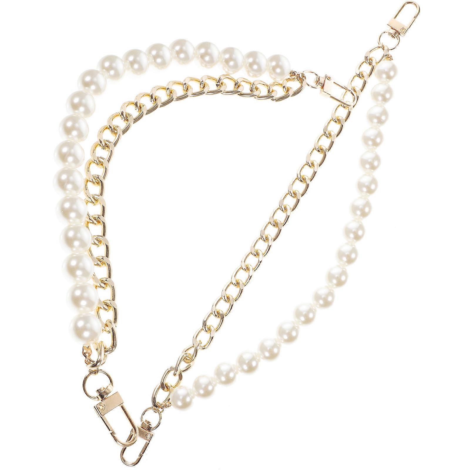 Bag Extension Chain Diy Handbag Pearl Chain Decorative Chain Handbag Classic but Delicate 2Pcs