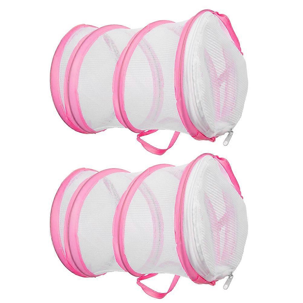 Butterfly Net Insect Mesh Cage Insect Habitat Cage Nature Study Pink 19.00X16.00X16.00CM Breathable Enclosure Reusable 2Pcs
