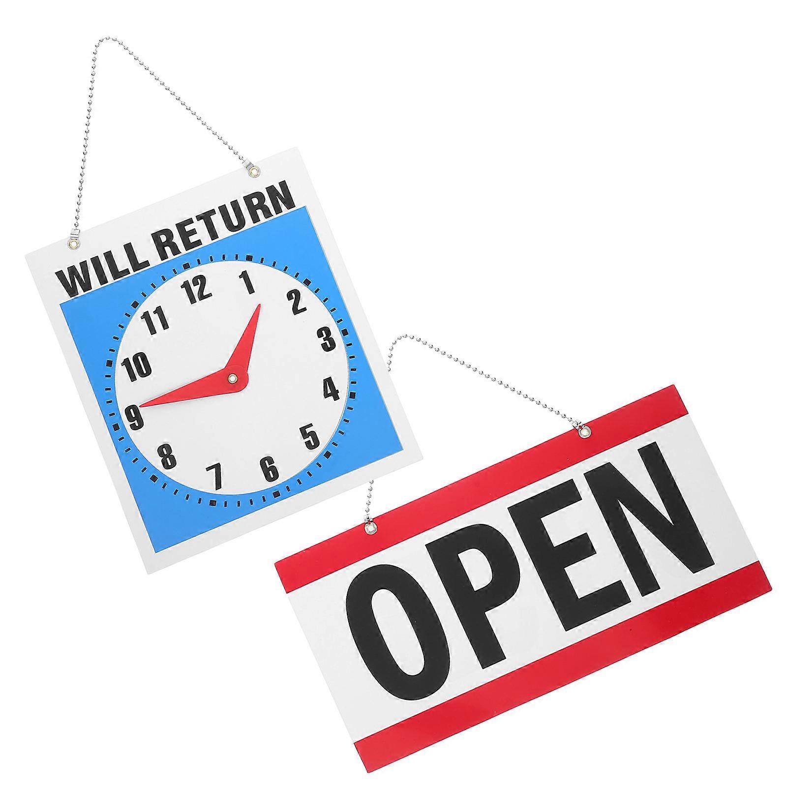 Office Open Signs Double Sided Door Sign Business Hours Display Indoor Use Assorted Color 29.00X15.00X0.05CM Waterproof Reusable 2Pcs