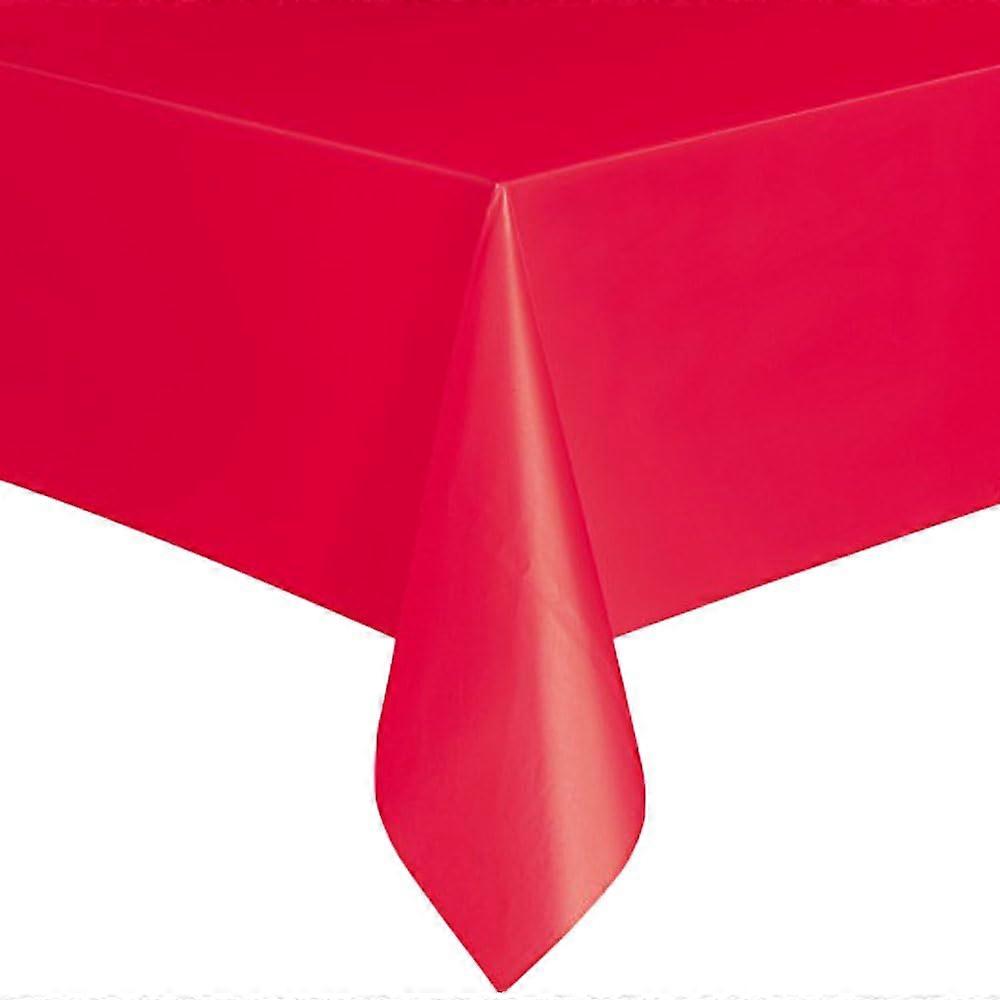 Party 5094 Red Plastic Tablecloth 9ft x 4.5ft Durable Table Cover for Events Picnics and Parties