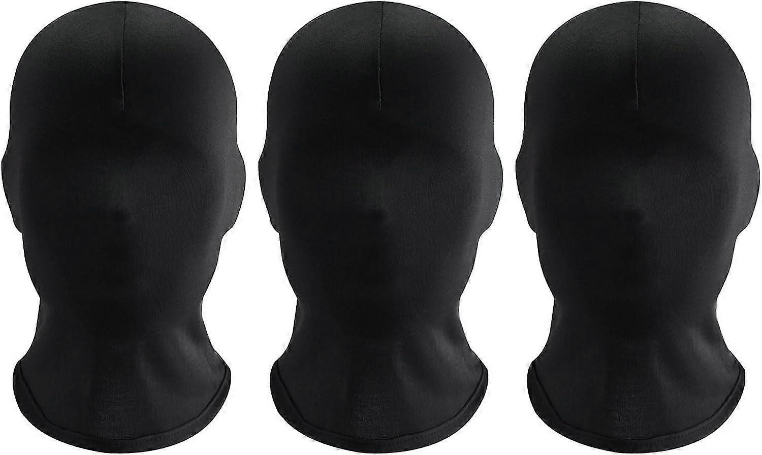3pcs Black Full Face Mask for Halloween Costume