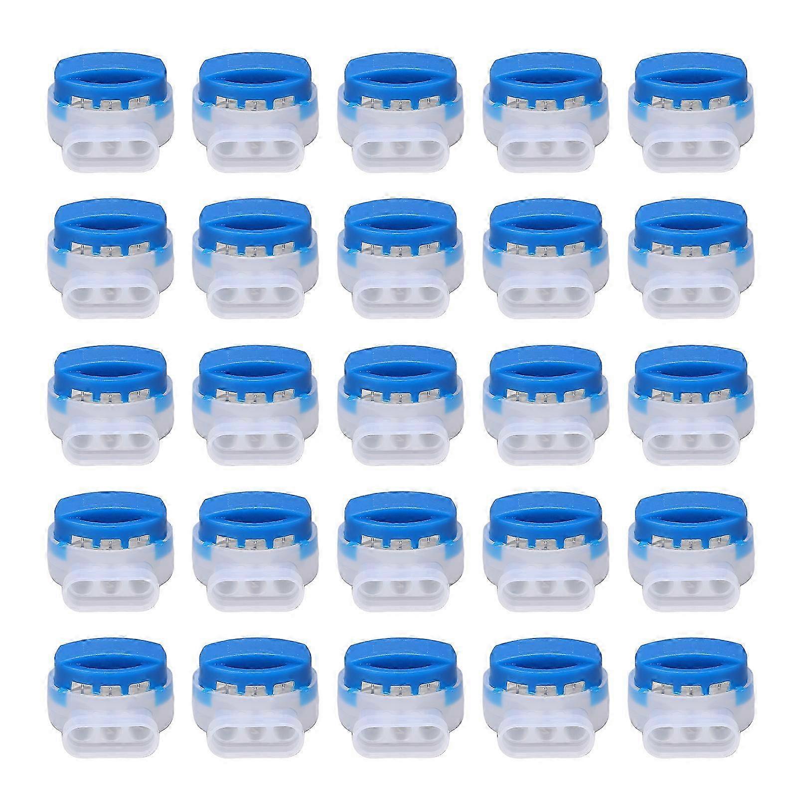 25 Pcs Waterproof 3 Hole Insulation Displacement Connector with Strong Sealing Pigtail
