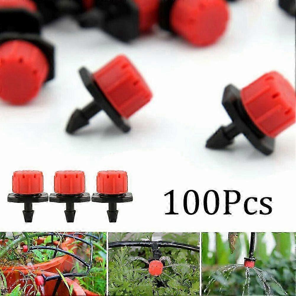 100Pcs 8 Nozzles Irrigation Dripper 1/4 Inch 360 Degrees Adjustable Garden Drip Sprinkler
