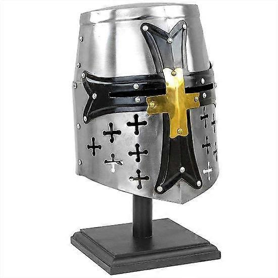 Medieval Templar Crusader Knight Armor Helmet with Cross