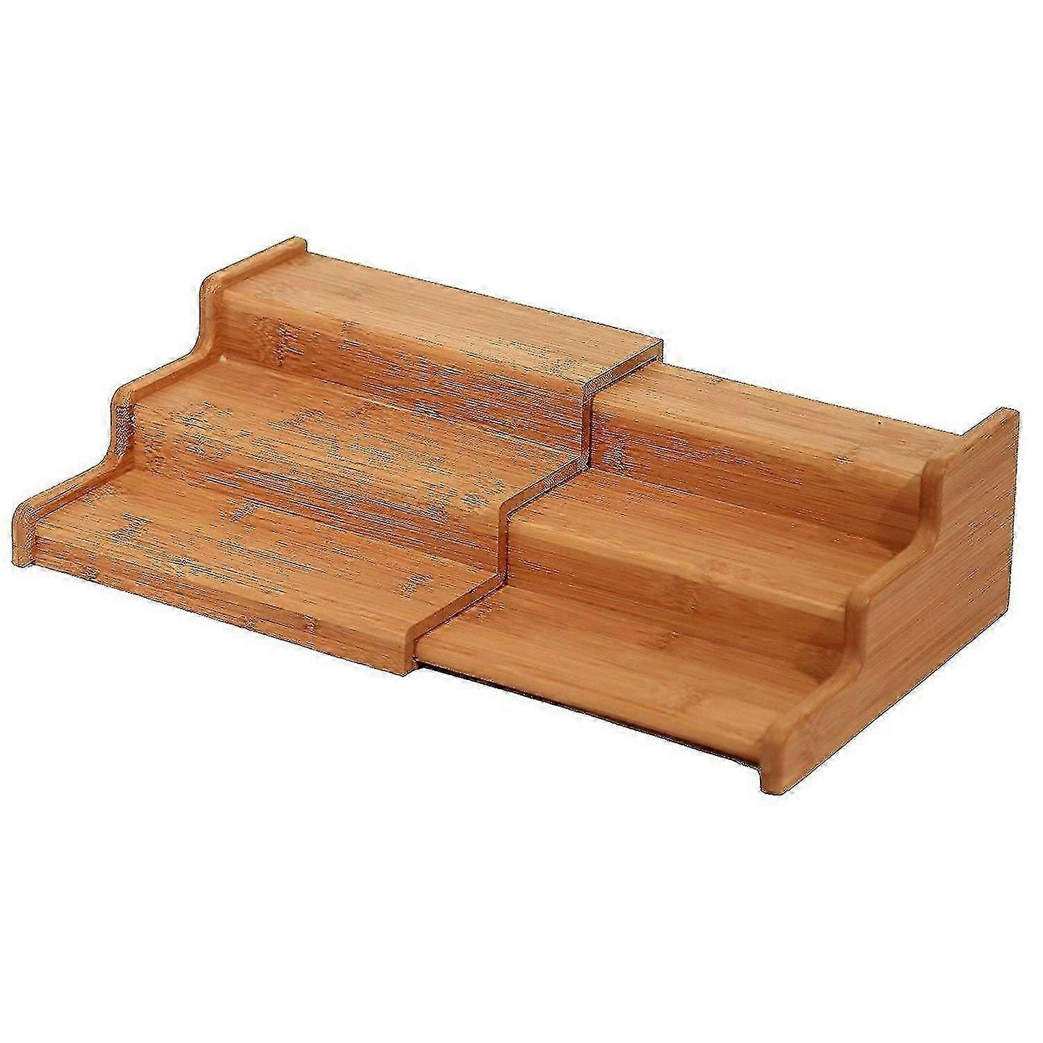 Kitchen Cabinet Organizer- Bamboo 3-layer Adjustable Spice Rack