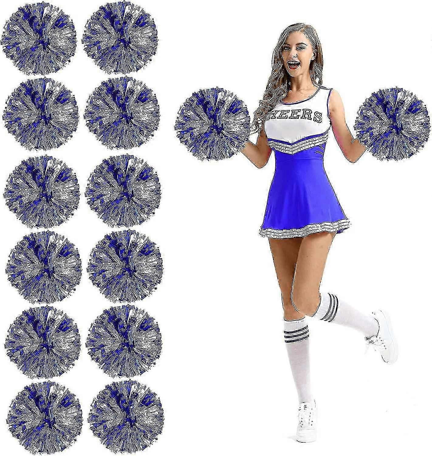 12db pompomlány pom pom ujjlyukakkal fémfólia Cheer Pom Poms