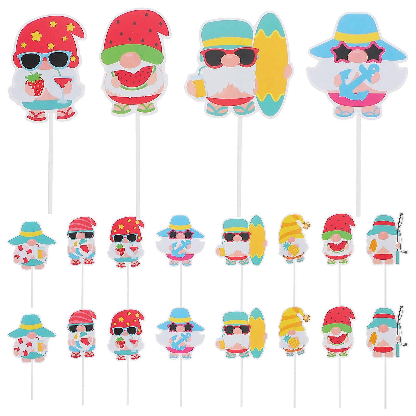 Tropical Cupcake Decor Gnome Shaped Party Hosts Event Organizers 6X3.5CM Bamboo 80Pcs