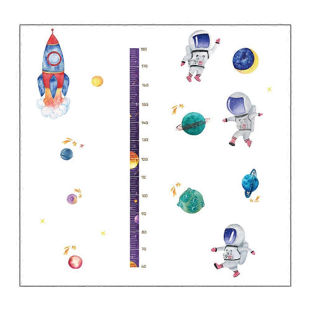 Self Adhesive Astronaut Height Sticker Wall Decal Removable Room Decor Measurement Chart for Bedrooms Nurseries Playrooms Spaces