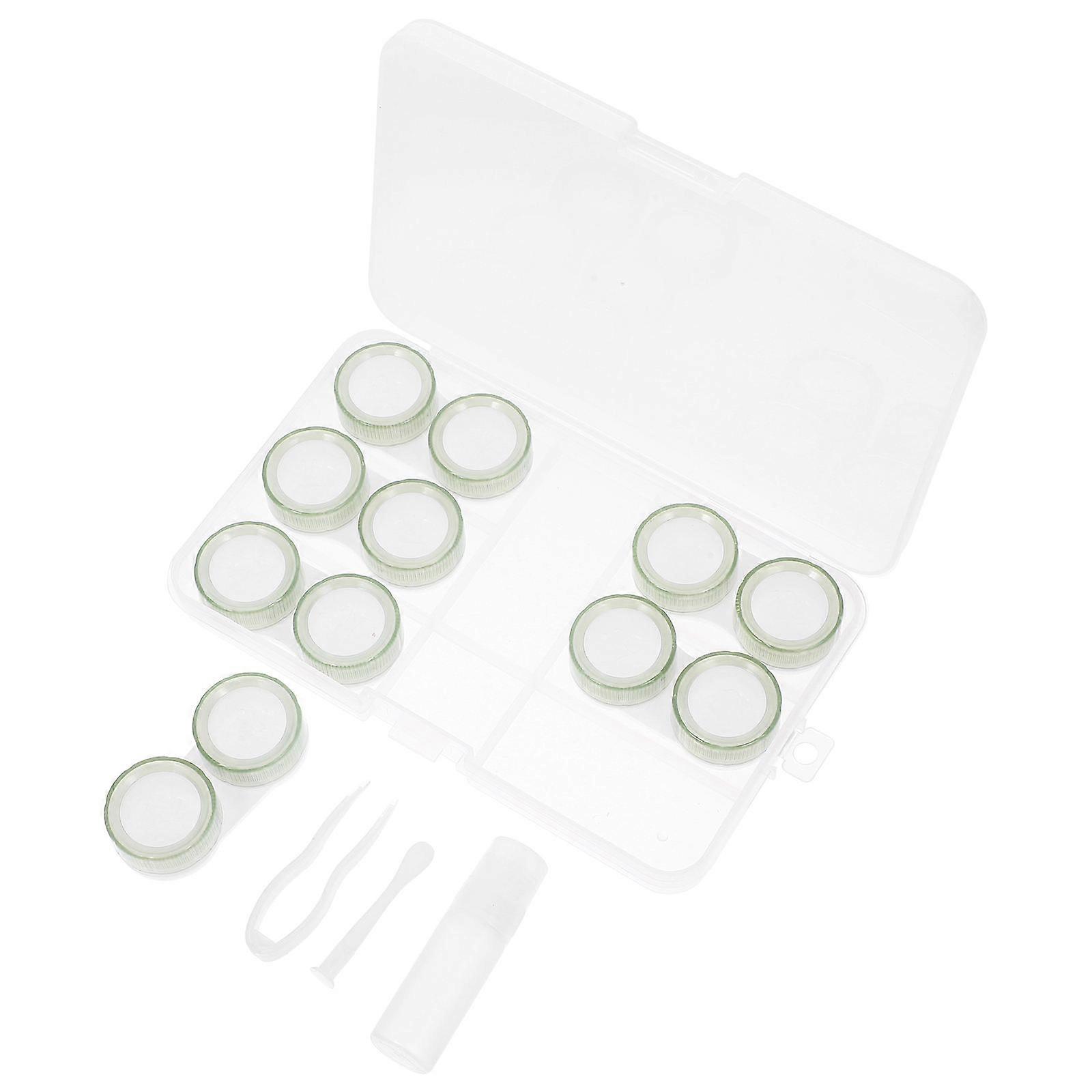 Eyes Lens Organizer Portable Lens Box Green Color Tightly Sealed Prevent Leakage Safe Storage 1Set