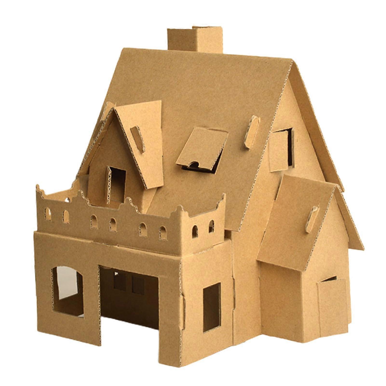 Interactive Handmade DIY Mounting Kit - Creative House Shape Accessories for Children, Paper Crafting, 6 Pieces