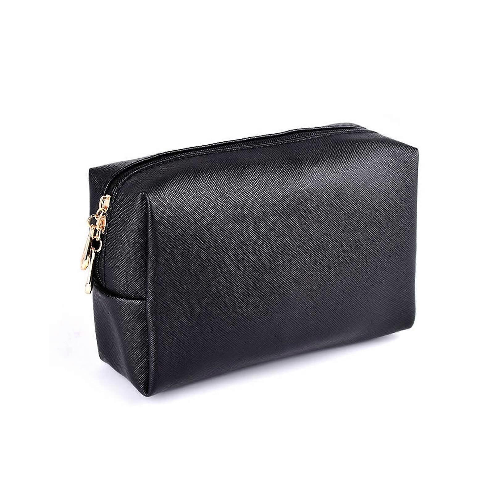 Cosmetic Bag Square Solid Color Large Capacity Makeup Storage Case Pink Or Black