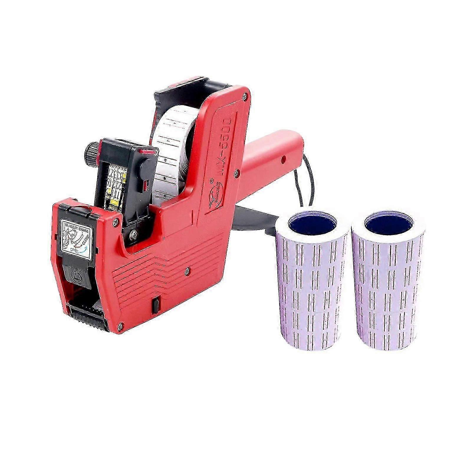 8 Digits Price Tag Machine Handheld Price Labeller Label Date Maker Pricing with 10pcs Price Labels Paper for Office Retail Shop Grocery Store Organiz