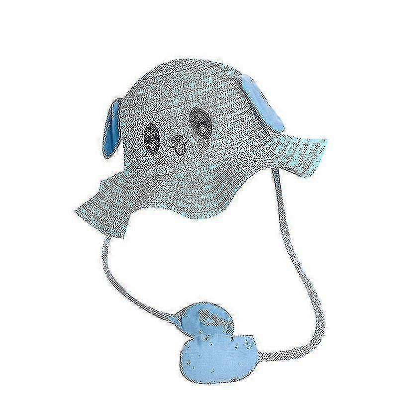 Chapeau d'été lapin pour enfants avec oreilles mobiles