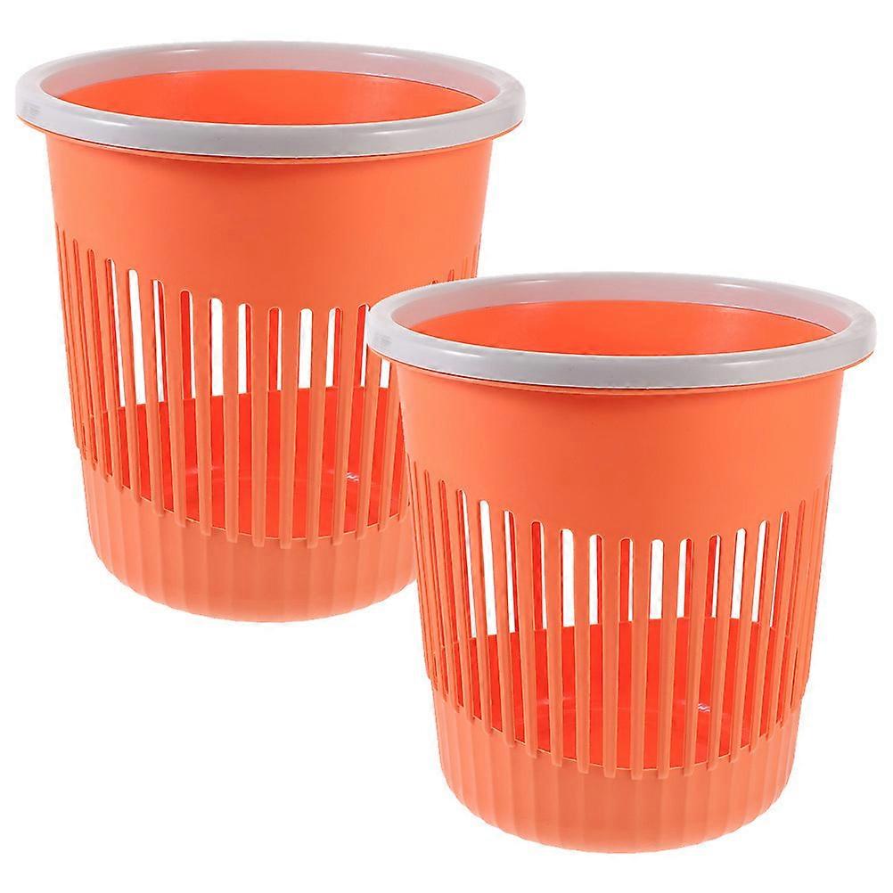 Trash Can Garbage Container Round Shape Home Use Office PP Material Waste Storage 2Pack