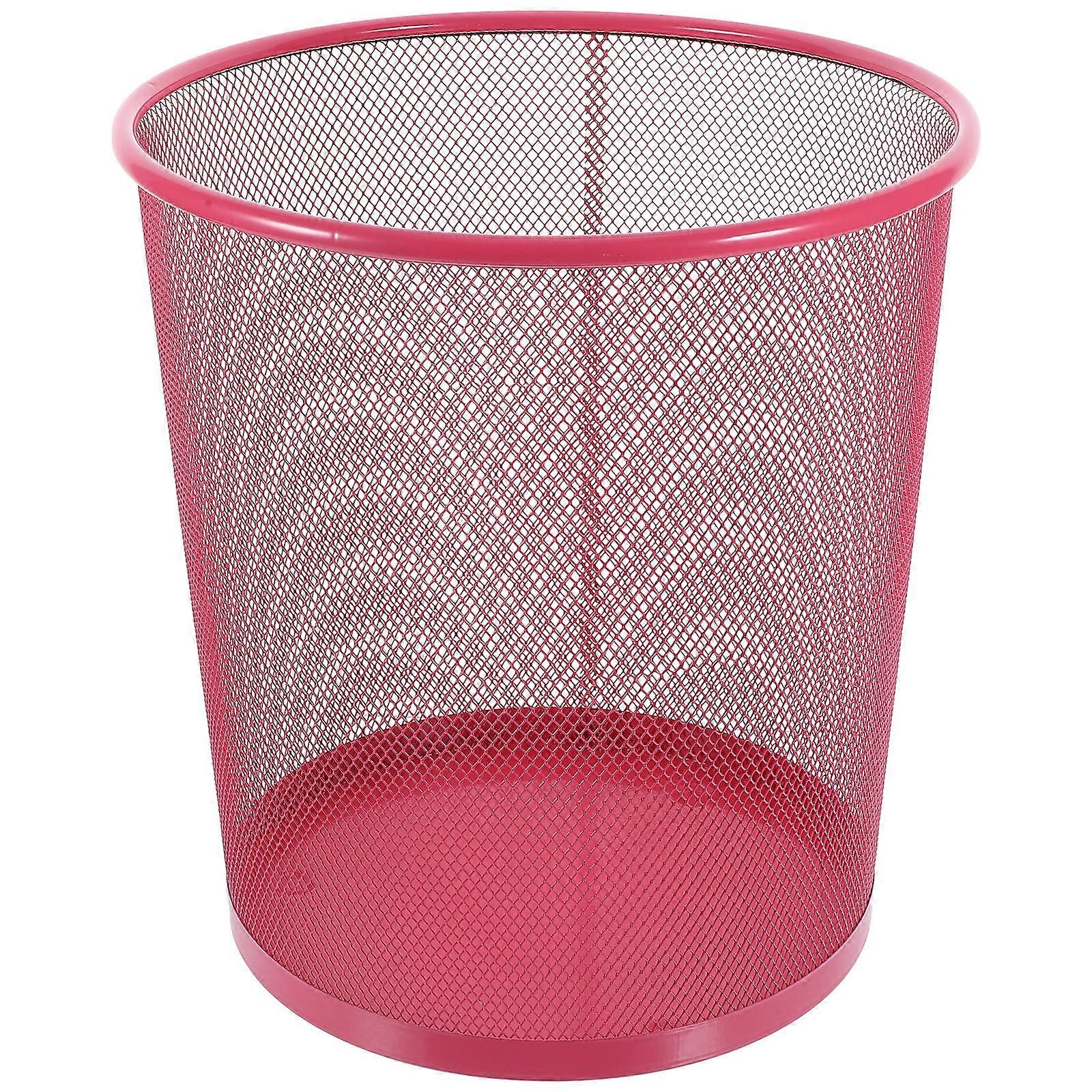 Basket Trash Can Other Rooms Mesh Design Red 26.5X22X28CM Odor Prevention Smooth Edges 1Pack