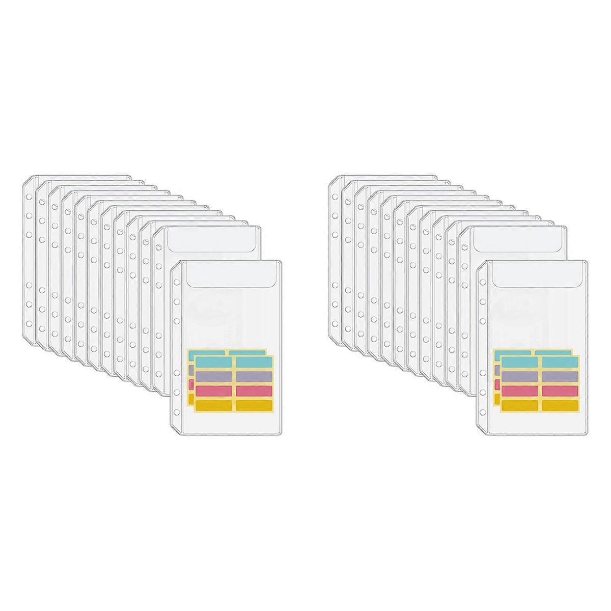 A6 Binder Pockets 12PCS No Zipper Envelopes for Budgeting