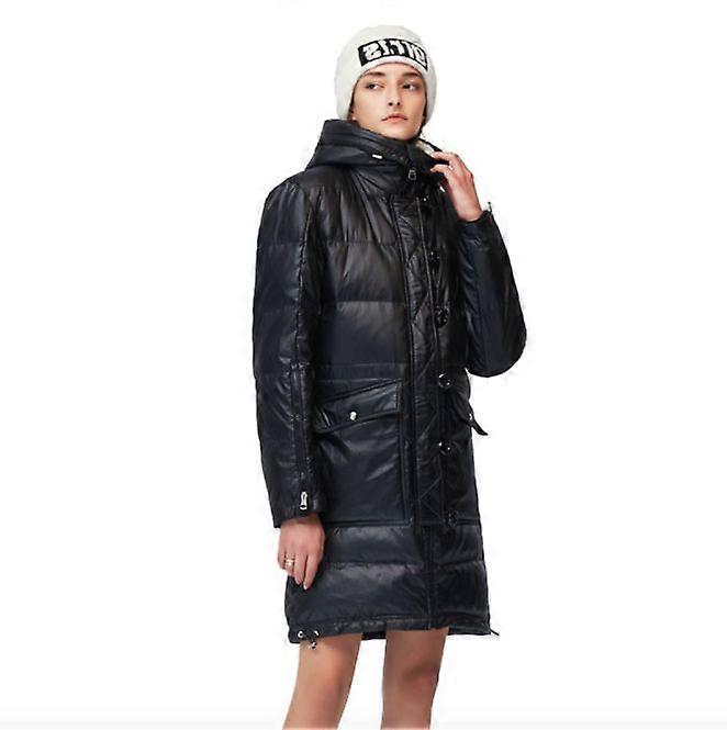 High-end mode dunjacka kvinnor medellång vinter trendig plus size västerländsk stil kappa