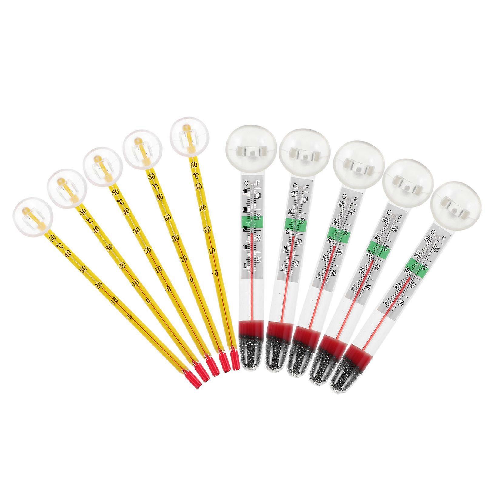 Fish Aquarium Accessories Water Temperature Gauge Long Strip Assorted Color 15x2CM 10Pack