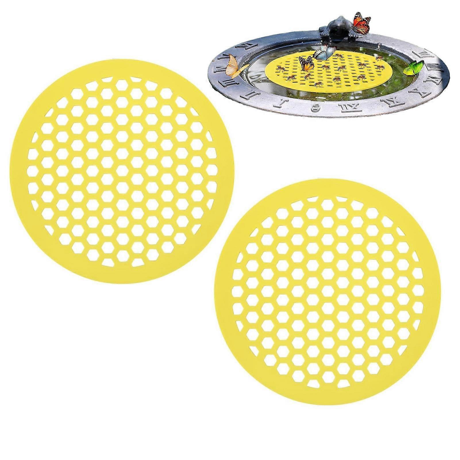 Floating Bee Island Drinkers - 20cm Eva Foam Bee Bath, 2-Pack Butterfly Feeders for Garden Use