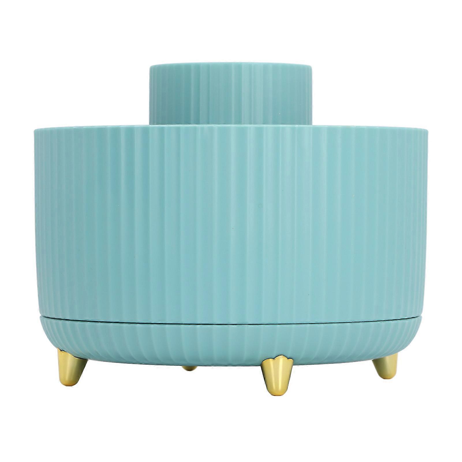 Makeup Brush Holder Case 5 Grids 60 Degrees Rotating Cosmetic Brushes Storage Box for Pen Lipstick Blue