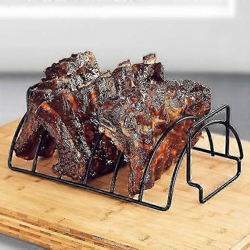 Non-stick Rib Shelf Stand Barbecue Rack for Chicken and Beef Ribs