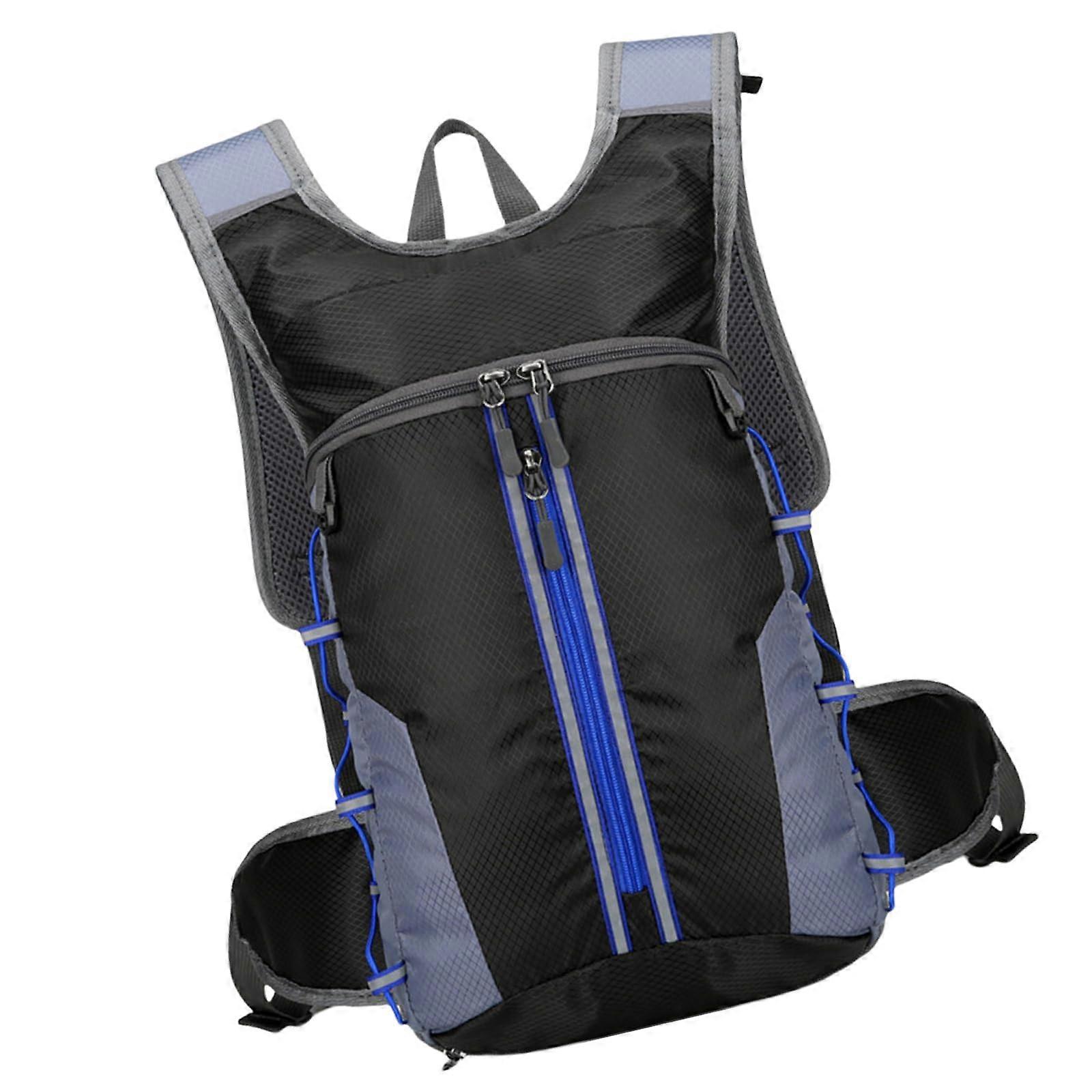 Large water bladder backpack for climbing, hiking, adjustable, cycling, hydration pack, running vest, drinking backpack, blue