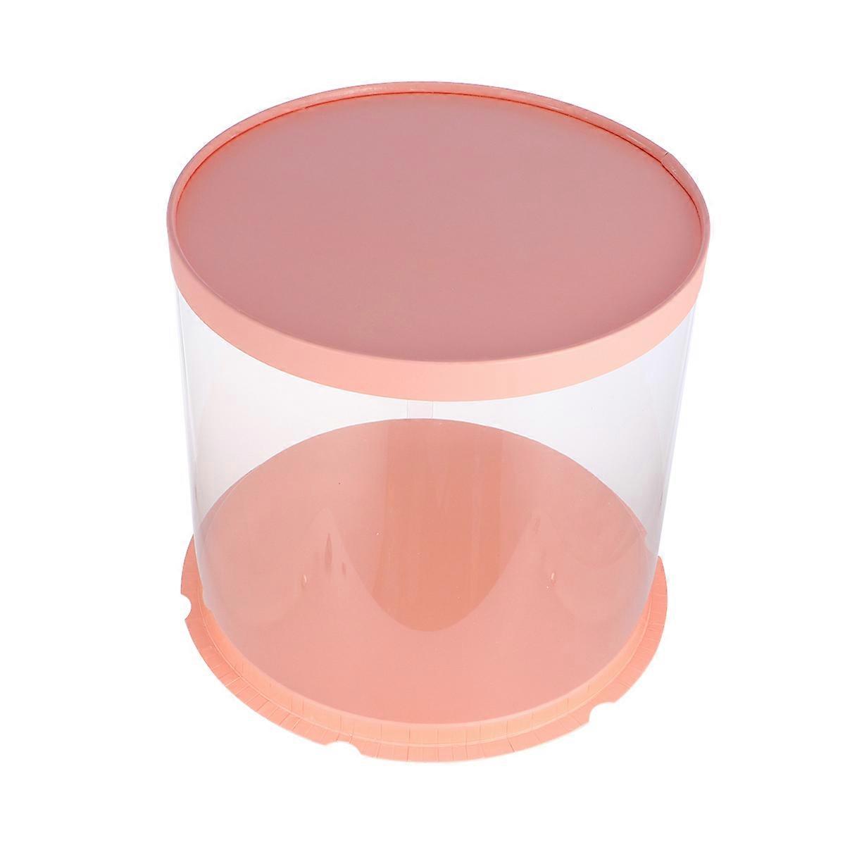 Cake Clear Boxes Pink Double Layer For Tea Rooms 26*26*24cm Storage 1Pack