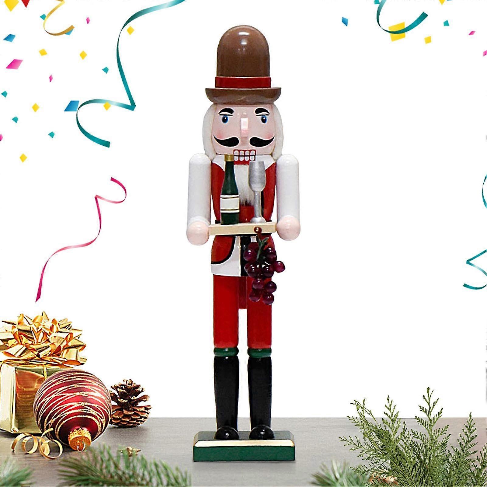 Nussknacker Weihnachtsdekoration 15 Zoll Ornamentfiguren aus Holz - Traditioneller Winzer Nussknacker Weihnachtsbaum Schmuck