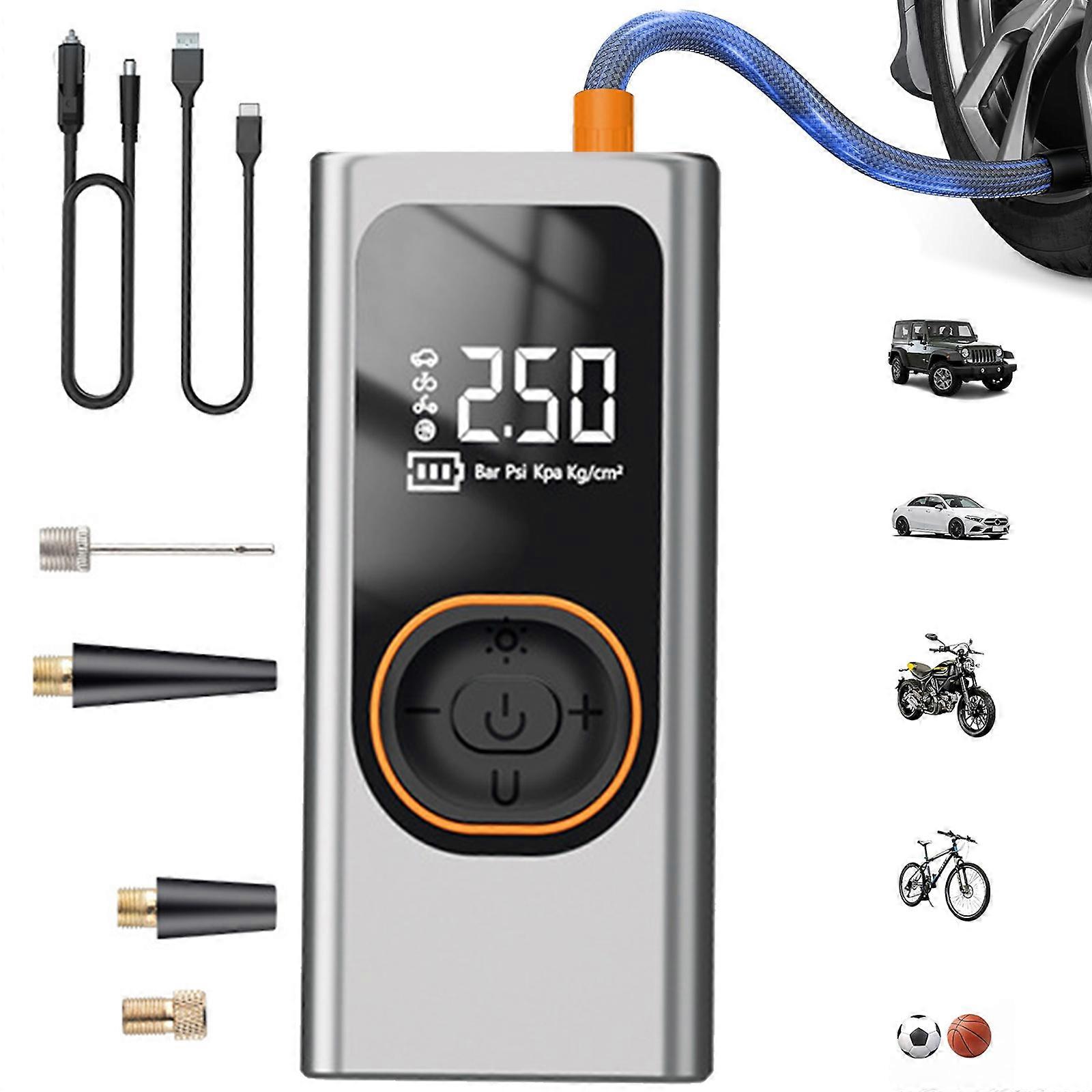 High Efficiency Vehicle Starting Device Digital Tire Inflator Electric Air Compressor Pump for Accurate Pressure Control Multicolor