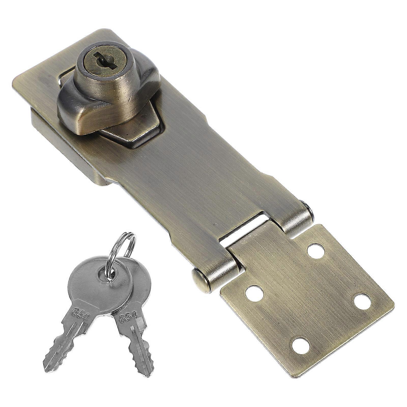 Hasp Latch Padlock Security Protection For Drawers Iron Material 1Set