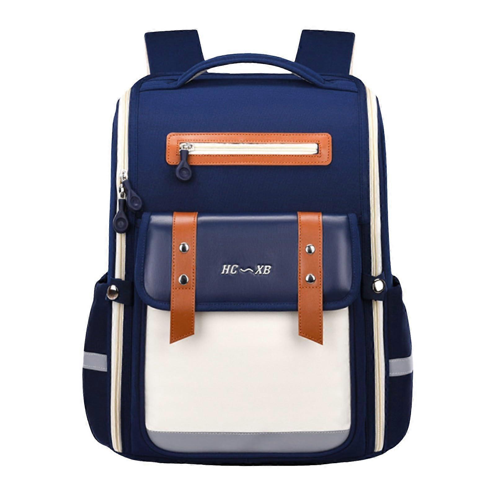 Waterproof Backpack with Large Capacity for Grade 16 Kids, Lightweight and Durable, Light Table 41x21x5cm Dark Blue