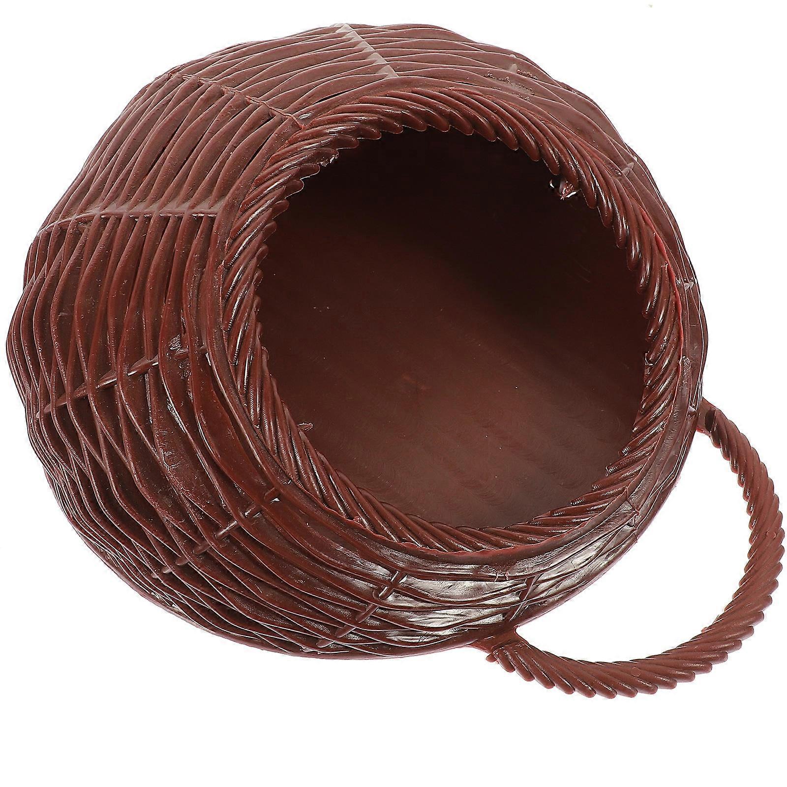 Plastic Bird Nest Hanging Basket for Wall Decor Coffee Style
