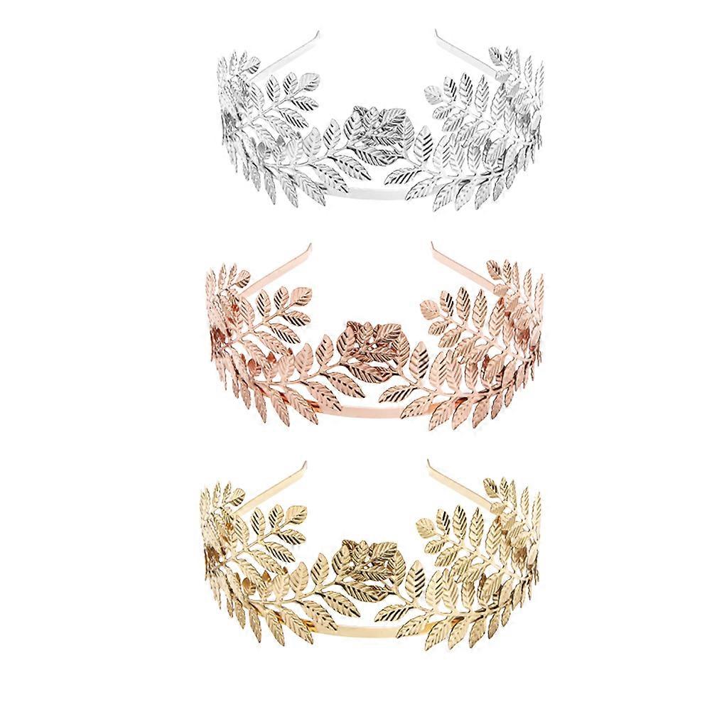 Faixa de cabelo criativa com formato de folhas para mulheres, uso em eventos noturnos, cores sortidas, 3 peças