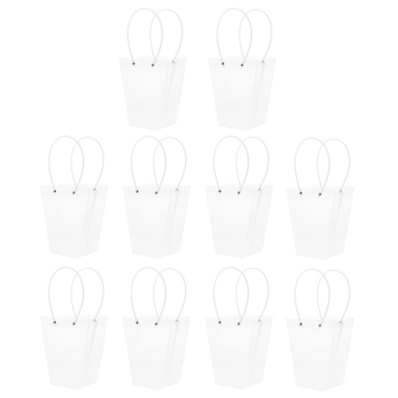 Transparent PVC Candy Bags for Festival Gift Sending Durable Sturdy Storage Bag with Handle Pieces
