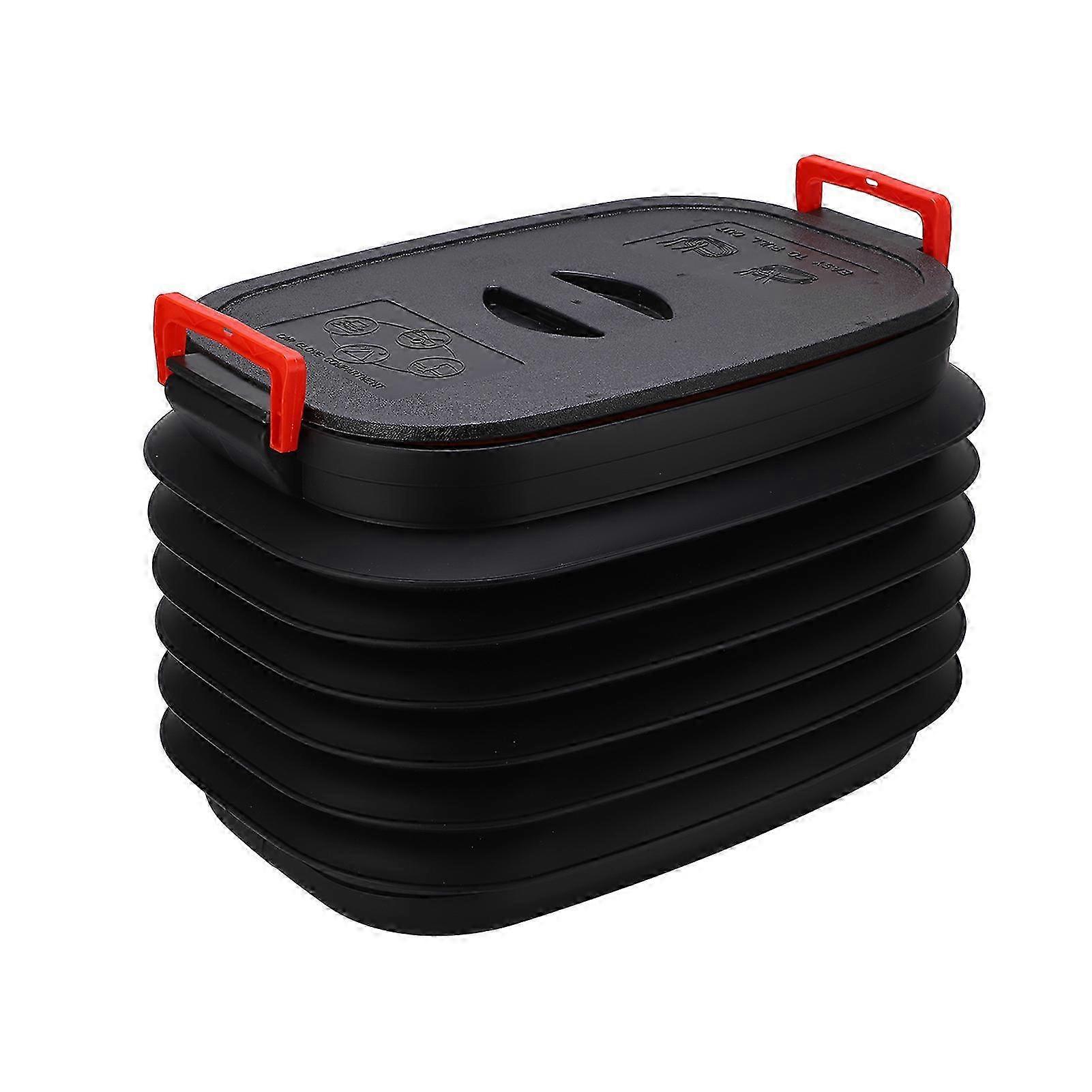 37L Telescopic Storage Bucket Multifunctional Trash Can with Lid for Outdoor Activities