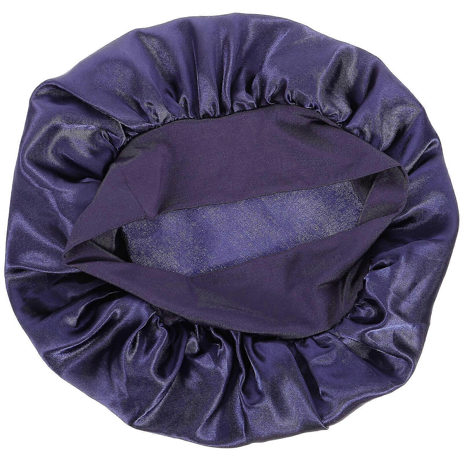 Soft Satin Sleep Hat for Women – Comfortable Night Hair Wrap, Durable Makeup Friendly Sleep Cap for Face Washing and Housework, Blue
