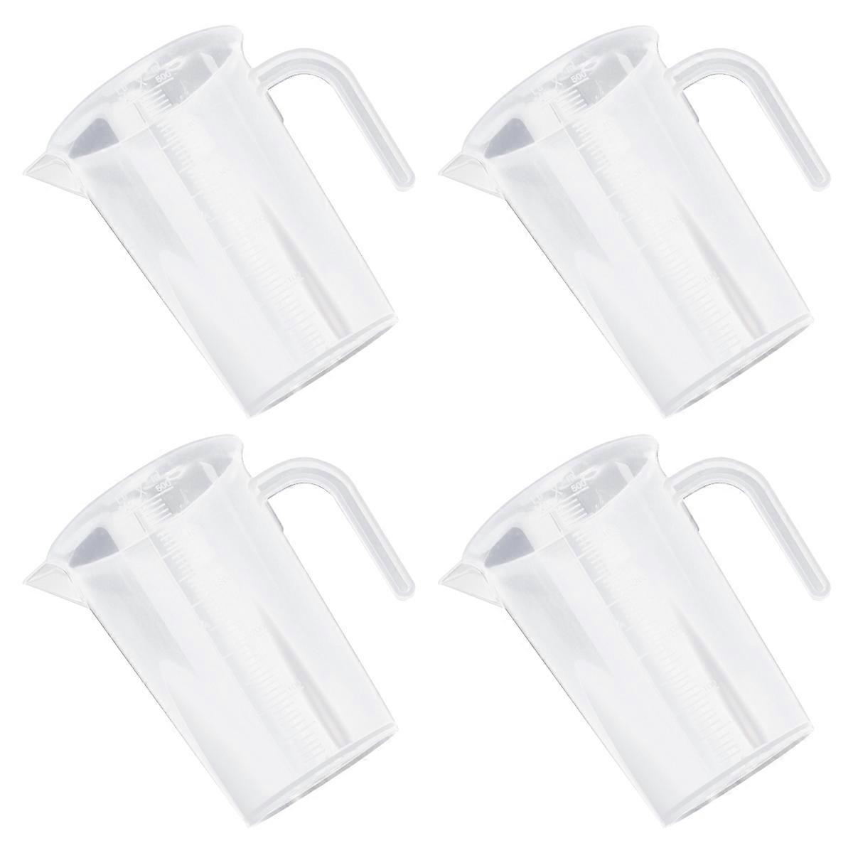 4pcs Clear Graduated Measuring Cups Lightweight PP Liquid Measuring Containers for Cooking, Baking, and Household Use with Accurate Scale Markings