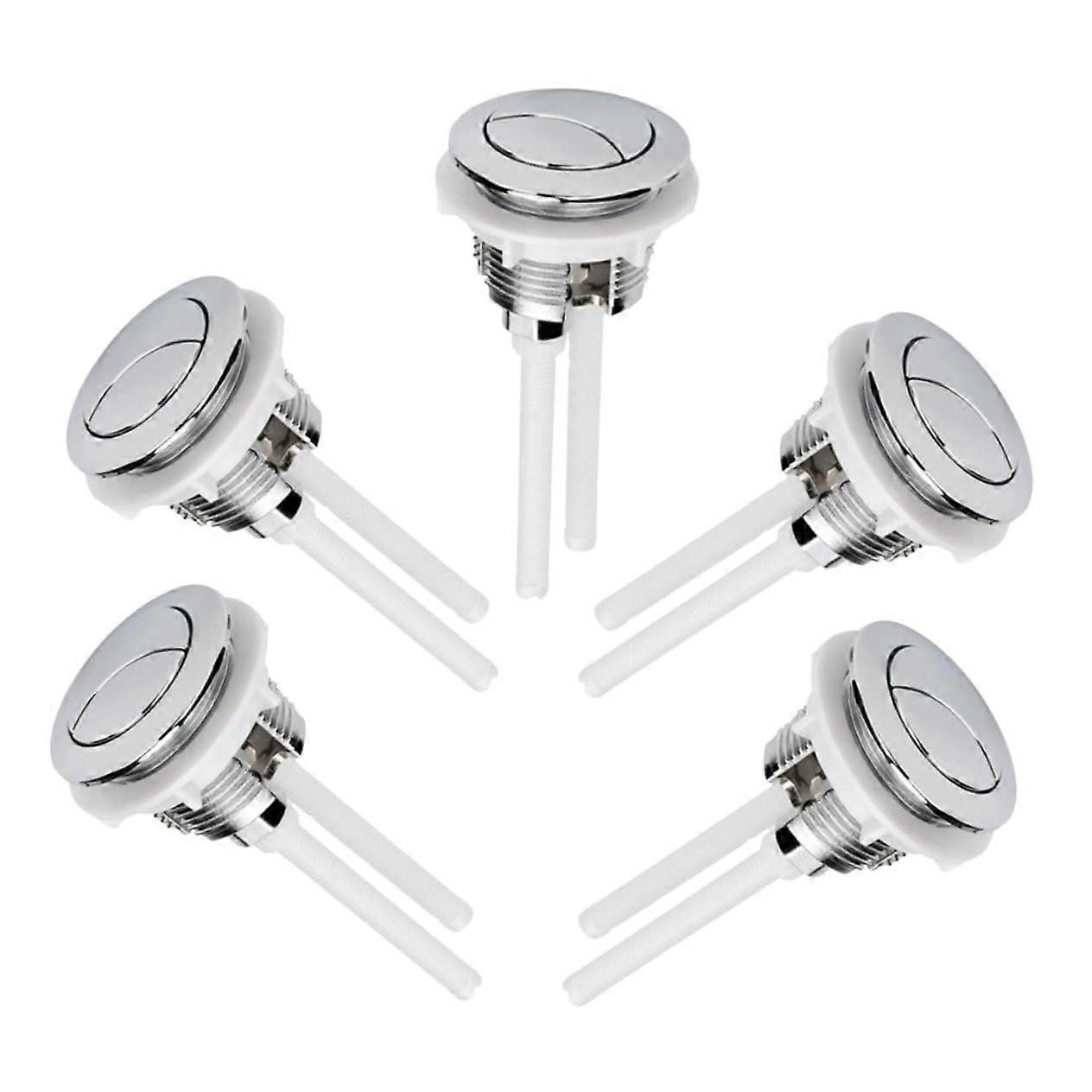 5-Piece Dual-Flush Toilet Push Button Universal Fit For Most Standard Cisterns Spare Parts Kit