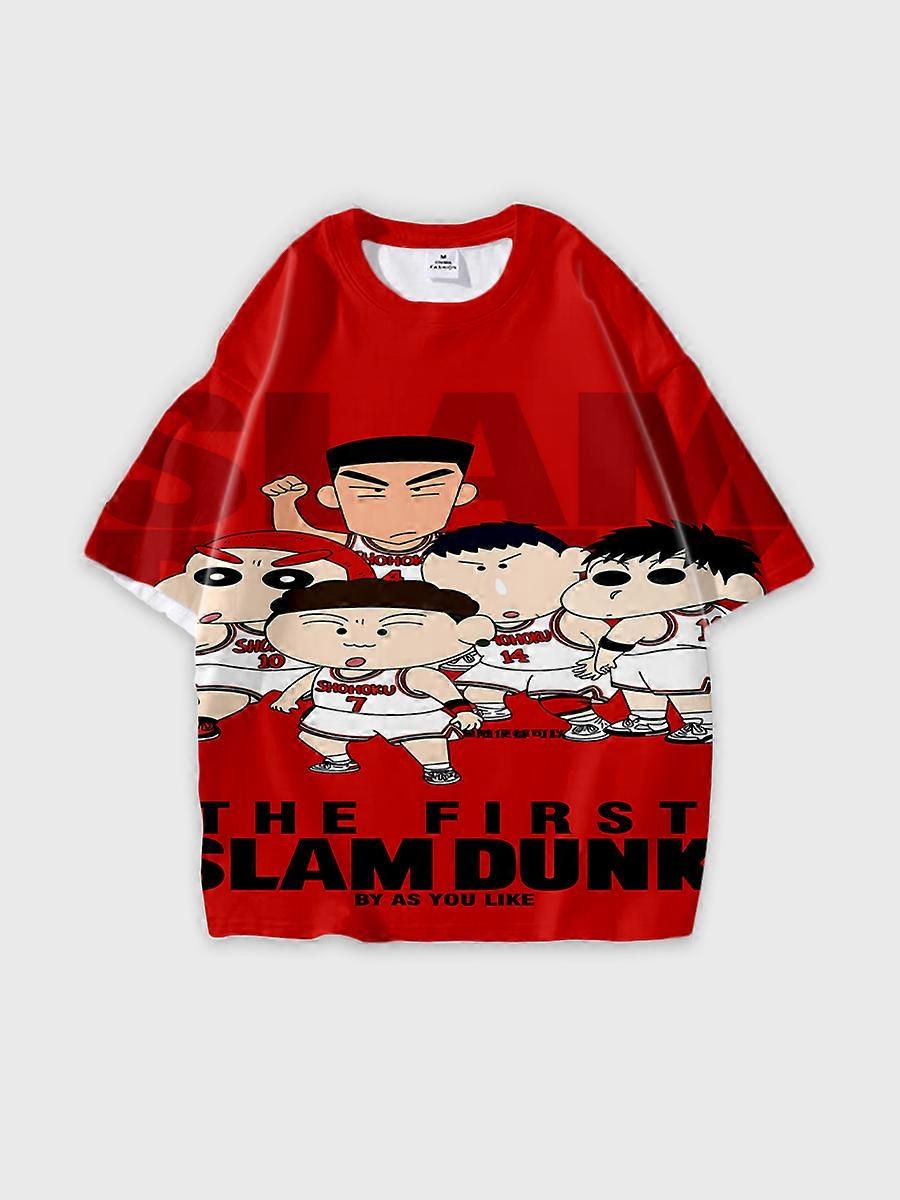 T-shirt round neck Cartoon Pattern loose short sleeve B1007