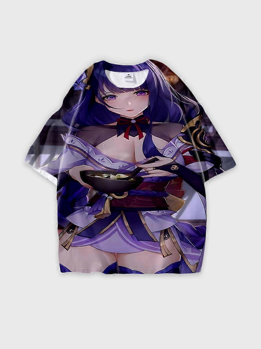 T-shirt round neck Role Pattern loose short sleeve L121