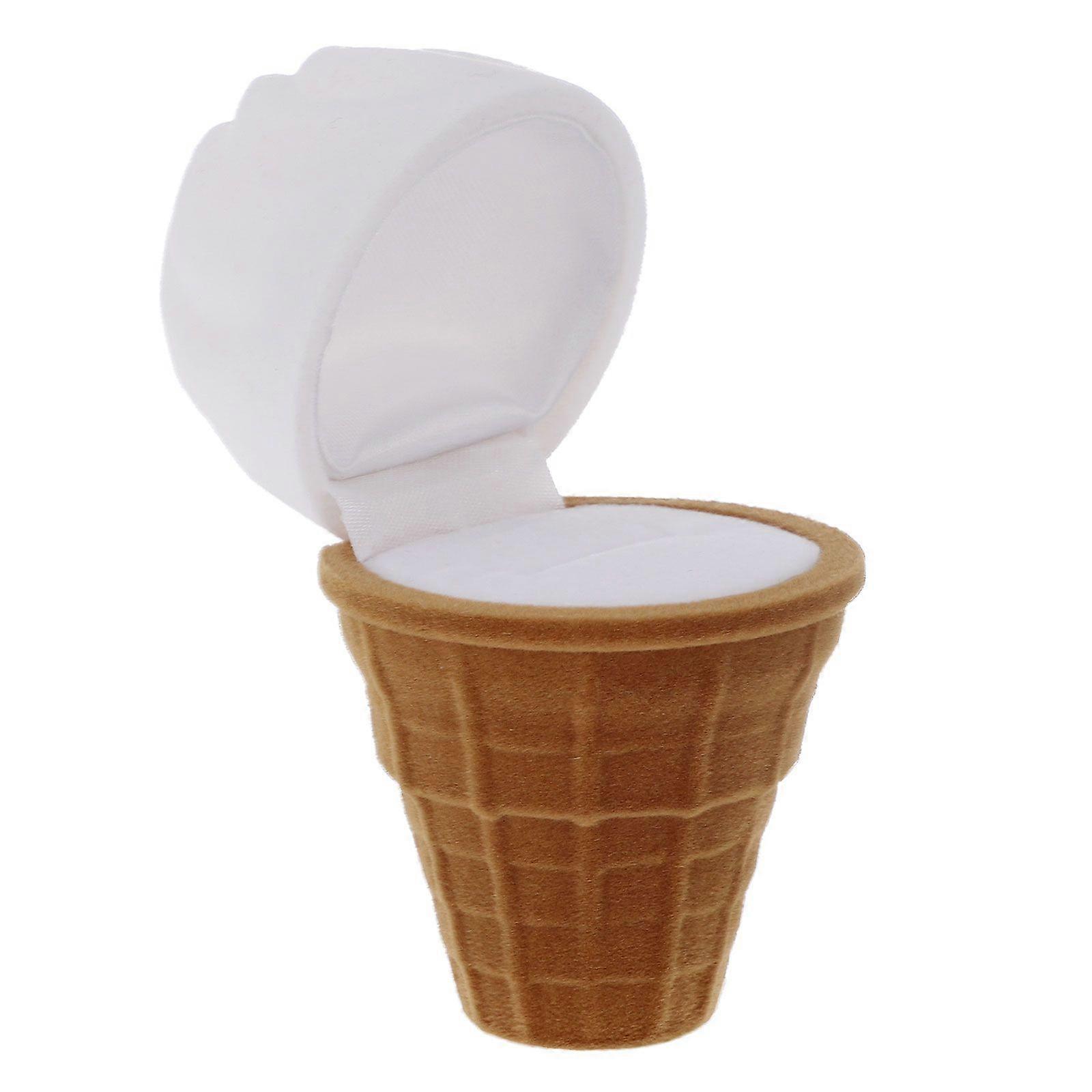1pc Simulate Ice Cream Shape Ring Box Creative Engagement Wedding Ring Case