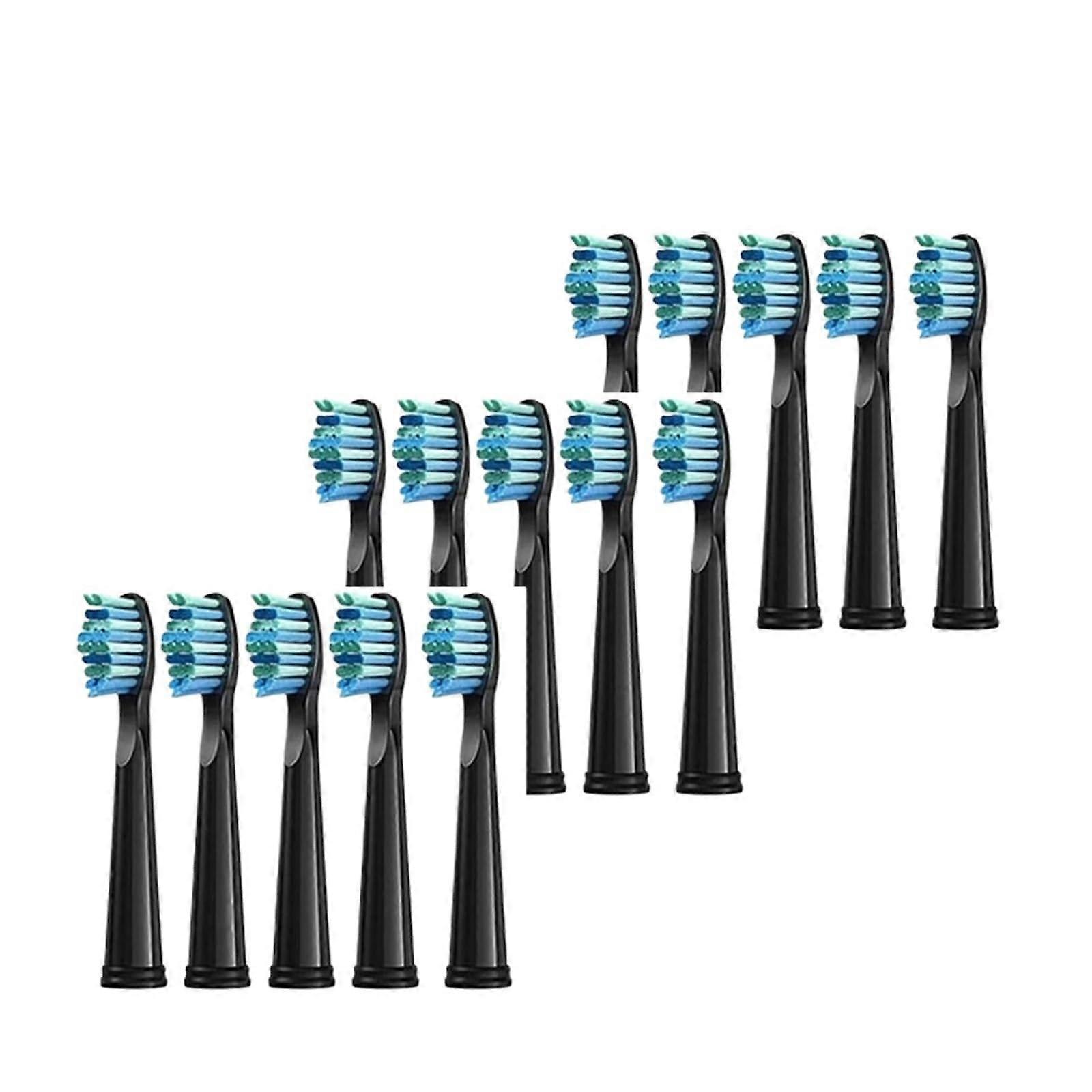 RCCCLXWO Replacement Heads for Electric Toothbrushes, Compatible with Fairywill Electric Models FW507/508/551/515/917/959/2011/D1/D3/D7/D8 (Black 15)