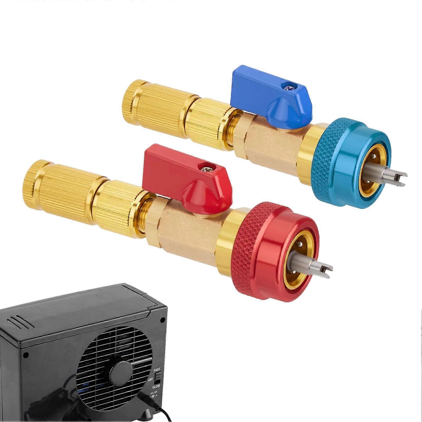 AC Valve Core Remover Tool - 2-Piece High-Low-Pressure Valve Core Removal Kit for Automotive A/C